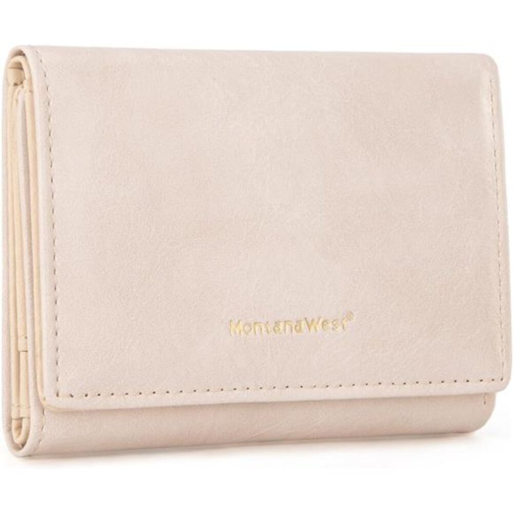 Womens Small Wallet RFID Trifold Leather Card Holder ID Window Compact Purse